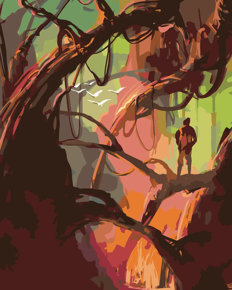 Diamond painting - FANTASIEBÄUME IM WALD