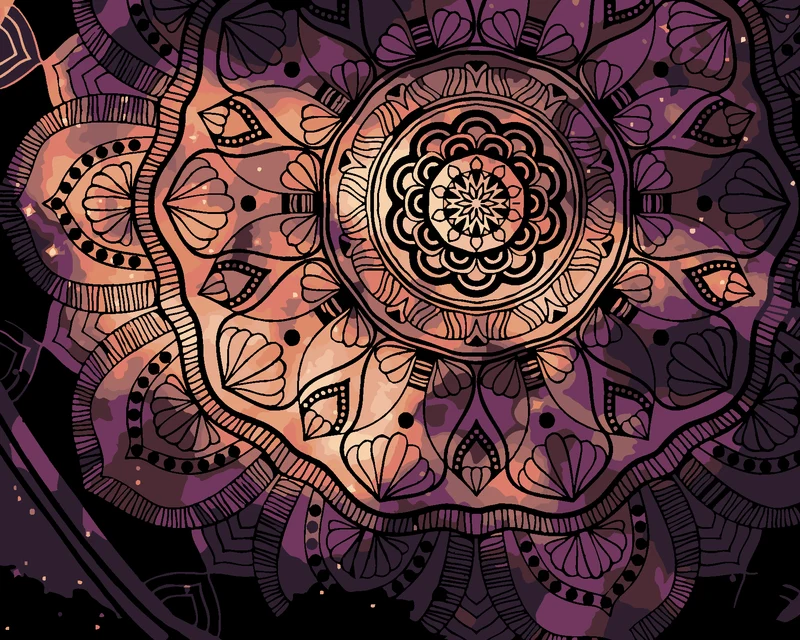 Diamond painting - LILA WELTRAUM-MANDALA