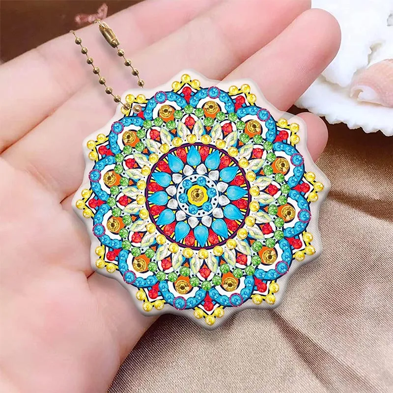 5D Diamond Painting Schlüsselanhänger Mandala 8 Stück
