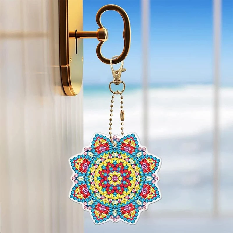 5D Diamond Painting Schlüsselanhänger Mandala 8 Stück