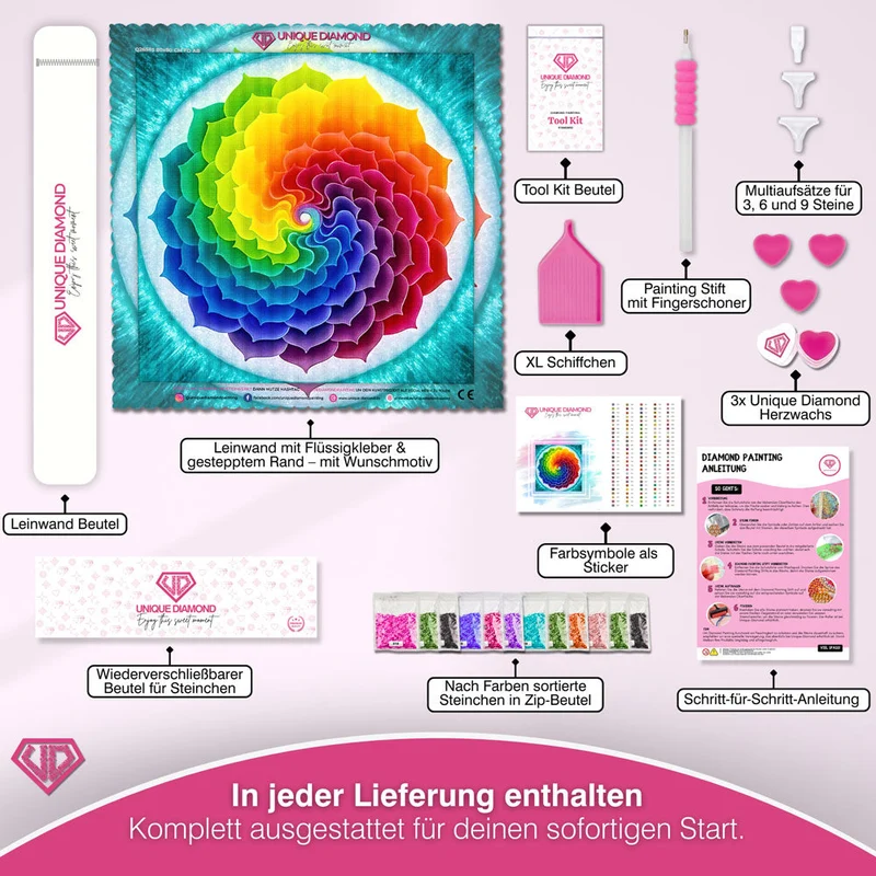 5D Diamond Painting – Regenbogen Mandala