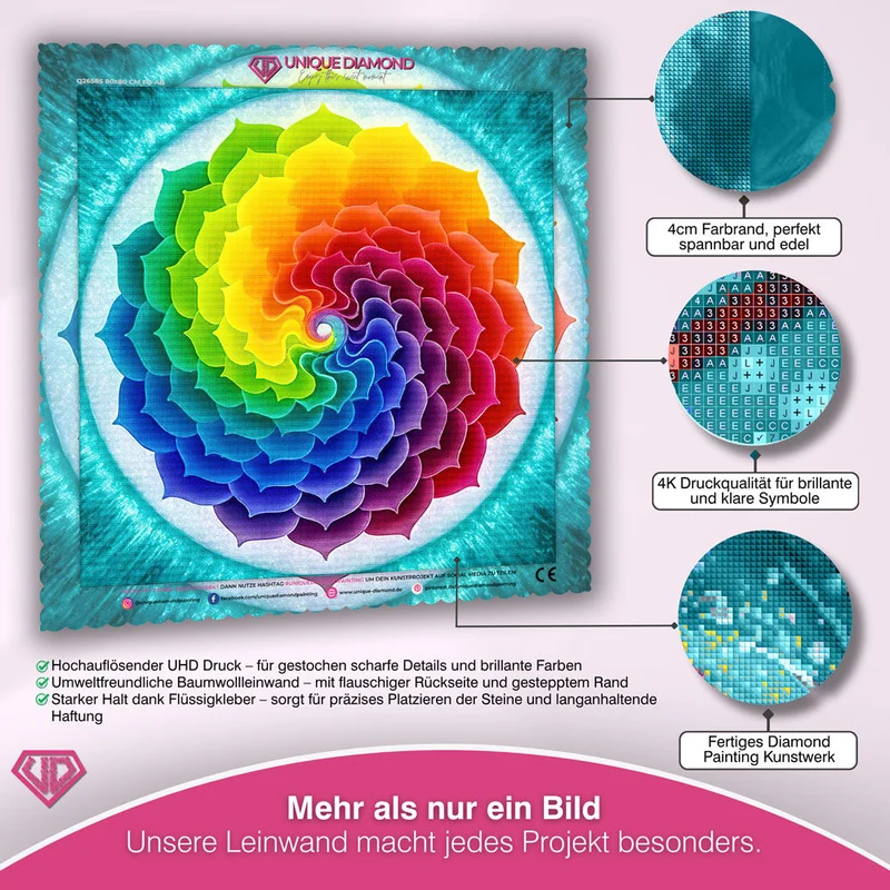 5D Diamond Painting – Regenbogen Mandala