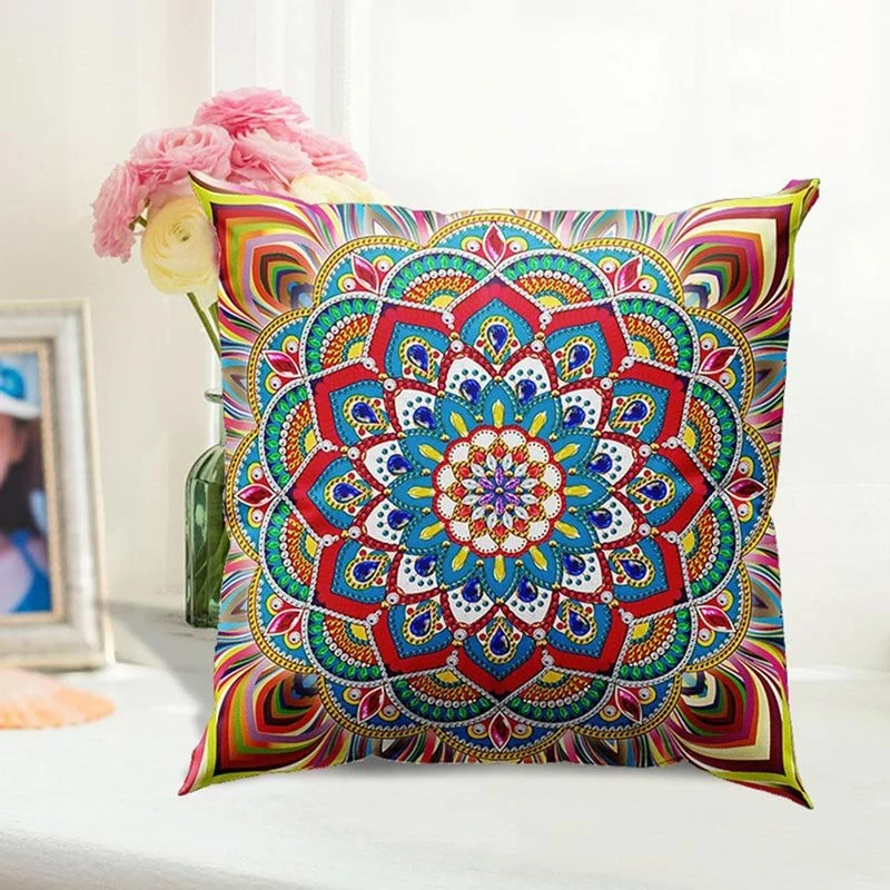 5D Diamond Painting Kissenbezug 30x30cm Mandala