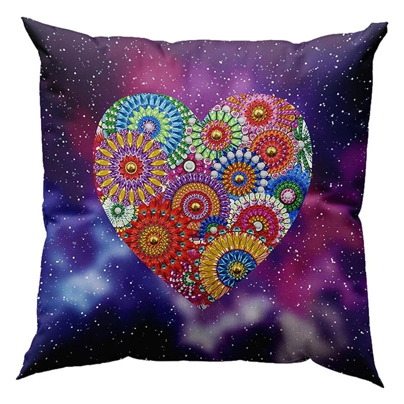 5D Diamond Painting Kissenbezug 30x30cm Mandala Herz