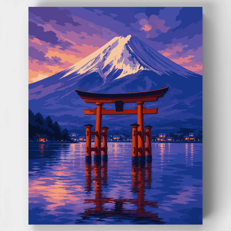 Torii Gate at Twilight - Paint by Numbers Kit