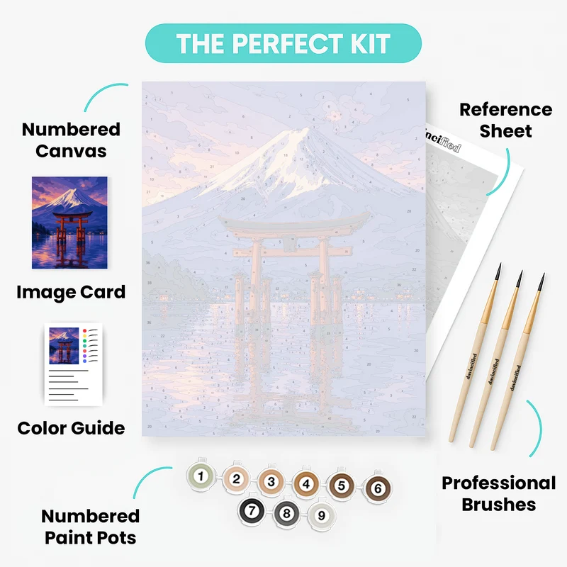 Torii Gate at Twilight - Paint by Numbers Kit