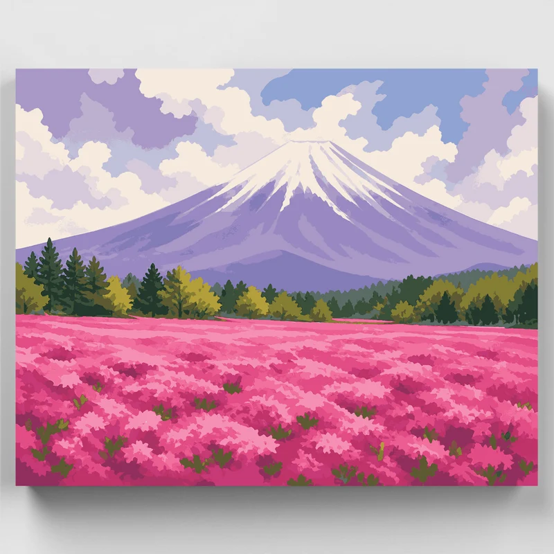 Pink Shibazakura Fields - Paint by Numbers Kit