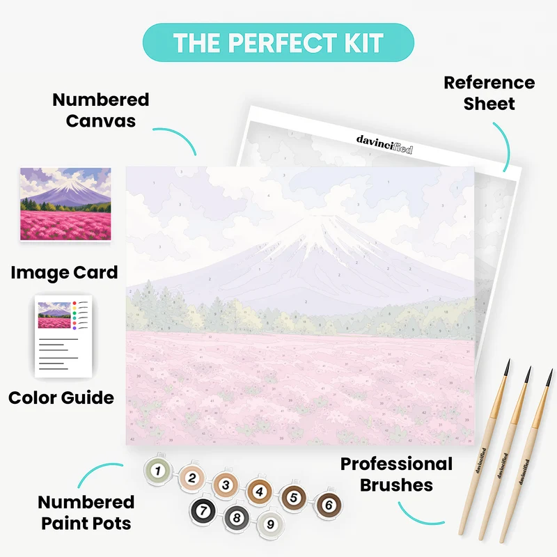 Pink Shibazakura Fields - Paint by Numbers Kit