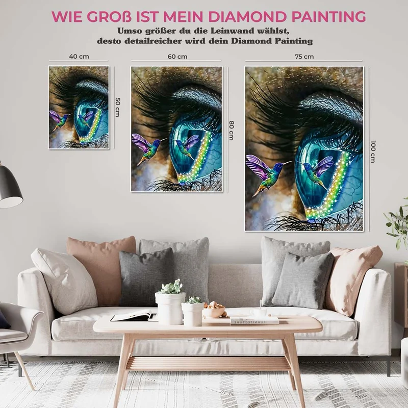 5D Diamond Painting – Auge mit Vogel