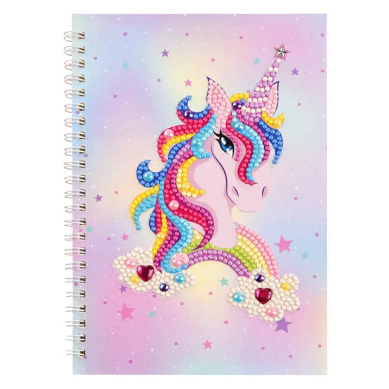 Diamond Painting Notizbuch Einhorn rosa