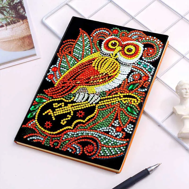 Diamond Painting Notizbuch Eule mit Violine