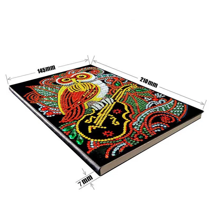 Diamond Painting Notizbuch Eule mit Violine
