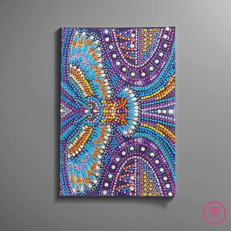 Diamond Painting Notizbuch – Eule der Nacht in Edelsteinfarben