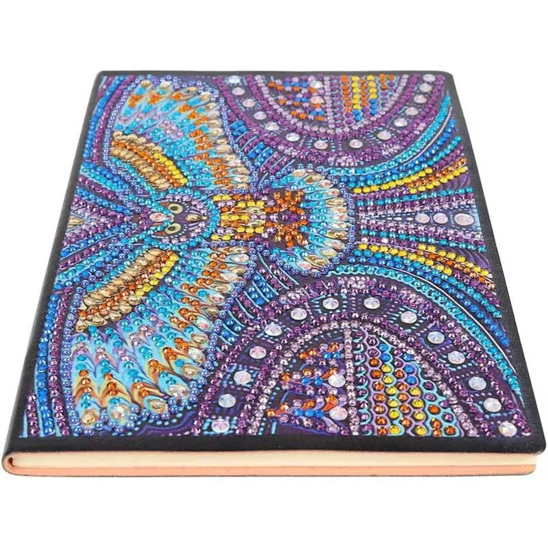 Diamond Painting Notizbuch – Eule der Nacht in Edelsteinfarben