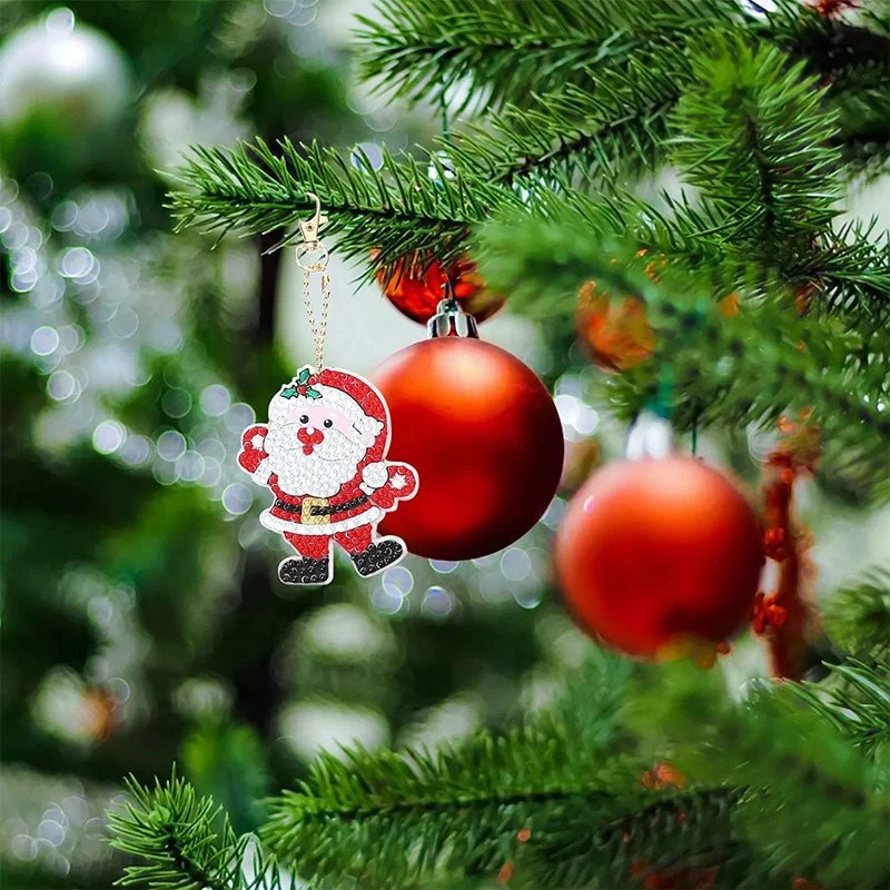 5D Diamond Painting Schlüsselanhänger Weihnachten 5 Stück