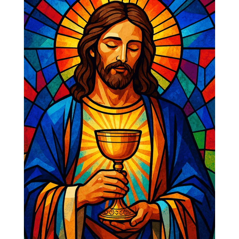 Jesus im Bleiglasfenster