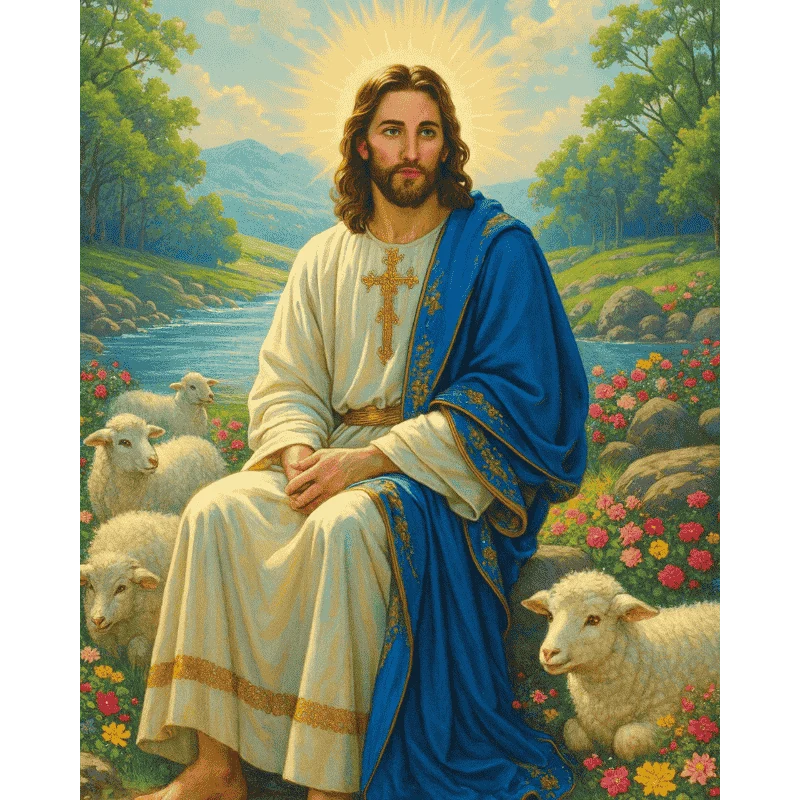 Jesus mit Lämmern
