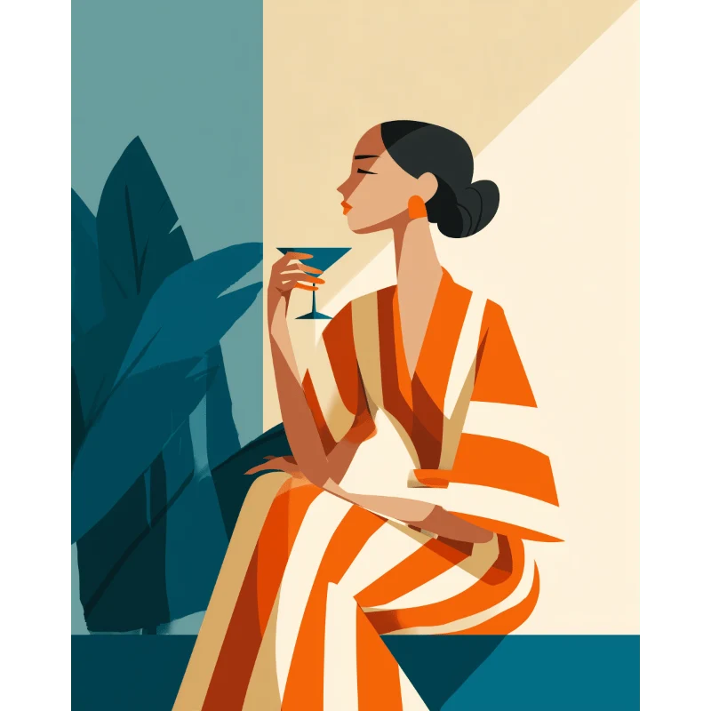 Frau in Orange