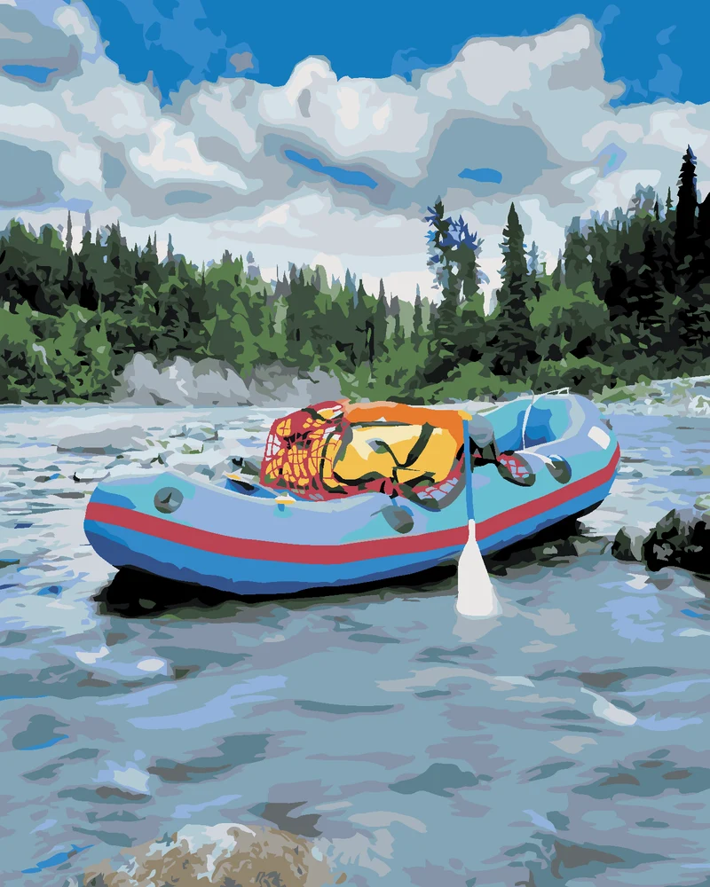 Diamond painting - BOOT AUF DEM FLUSS (DENNIS FRATES)