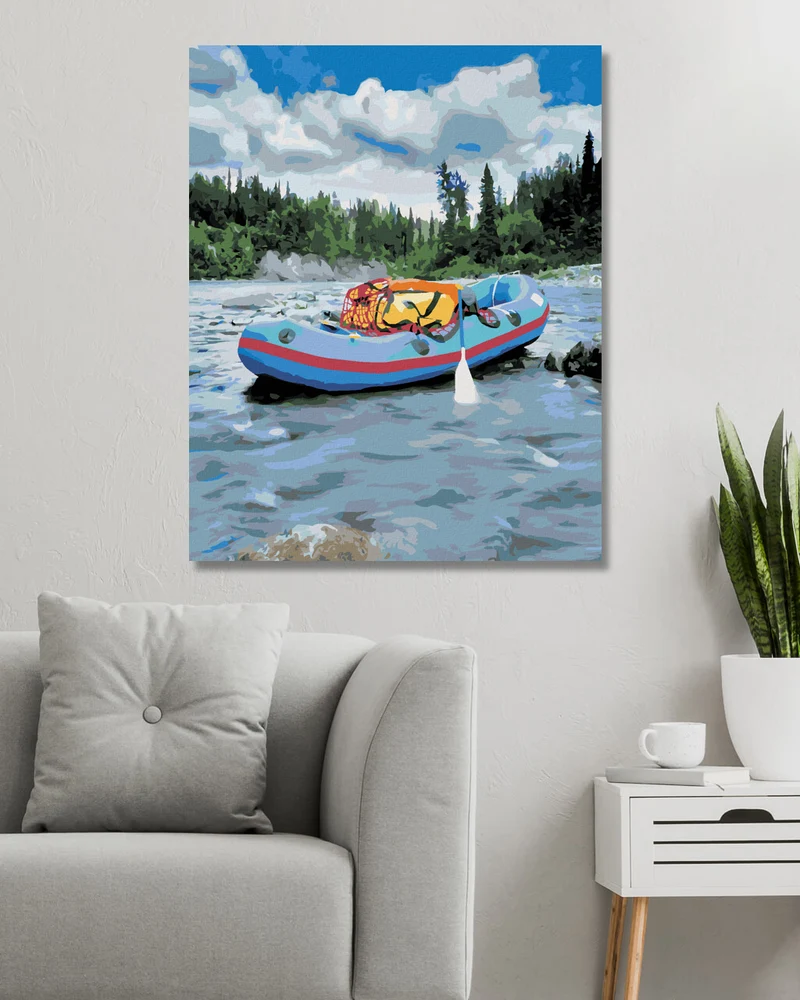 Diamond painting - BOOT AUF DEM FLUSS (DENNIS FRATES)