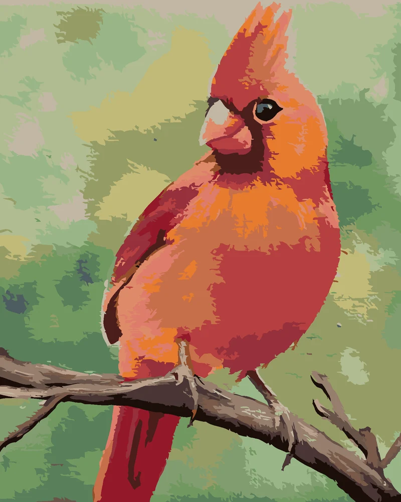 Diamond painting - ROTER VÖGELCHEN 2 (MYROSLAVA VOLOSCHUK)