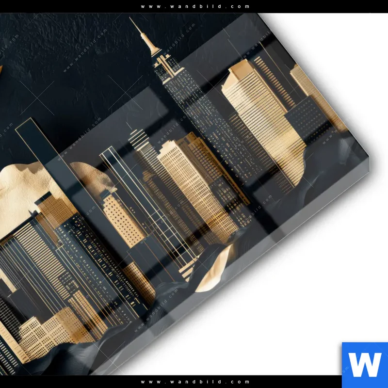 Acrylglasbild | Golden City Dreams | Rund