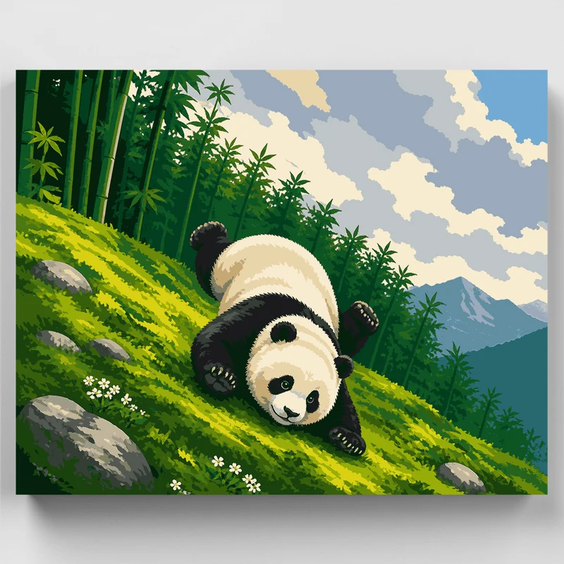 Tumbling Panda Roll - Paint by Numbers Kit