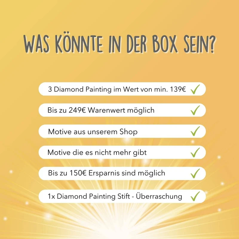 Diamond Painting XXL Überraschungspaket (3 Motive)