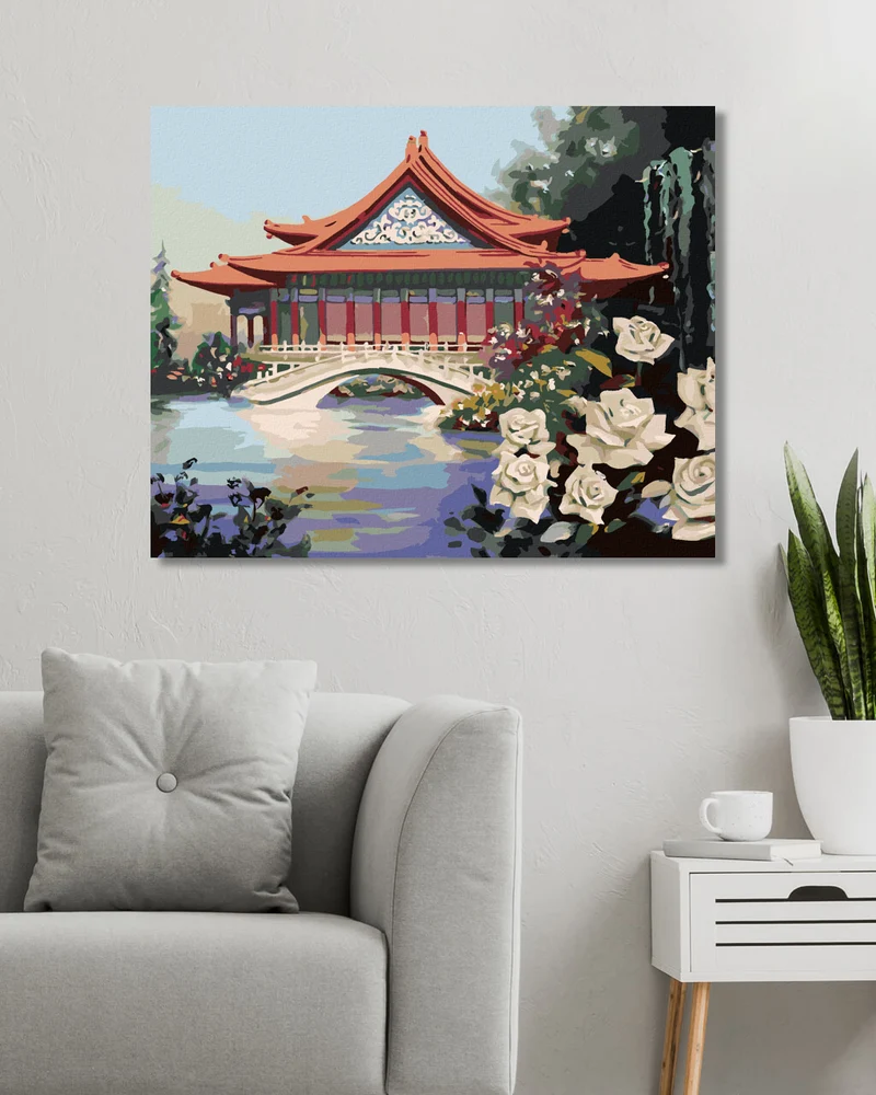 Diamond painting - CHINESISCHE ROSE AM HAUS (D. RUSTY RUST)