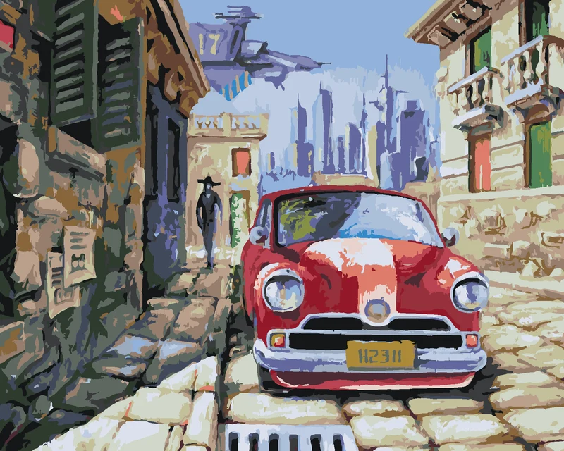 Diamond painting - ROTES AUTO
