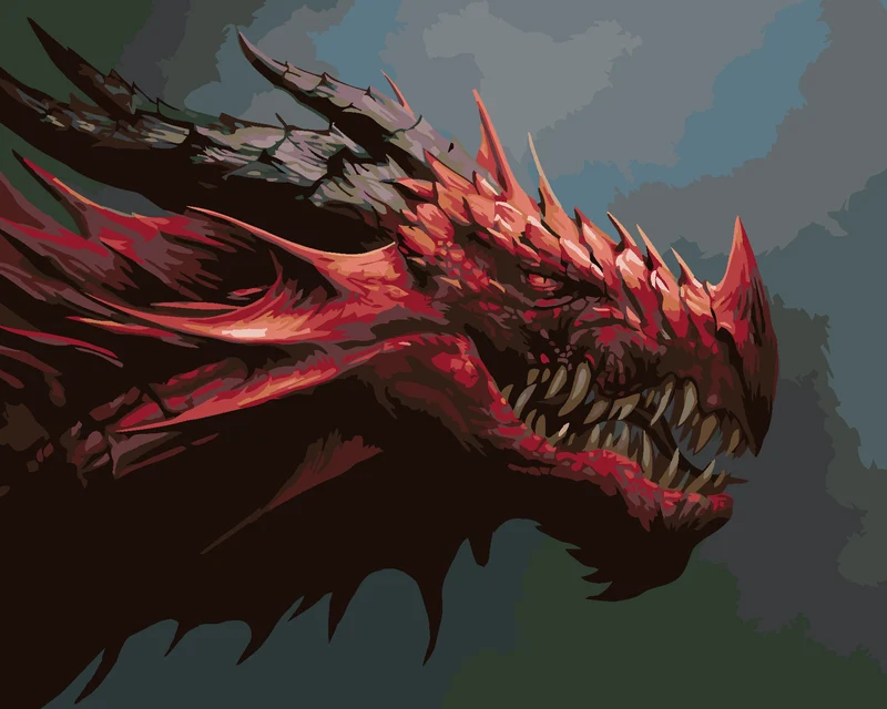 Diamond painting - ROTER DRACHE