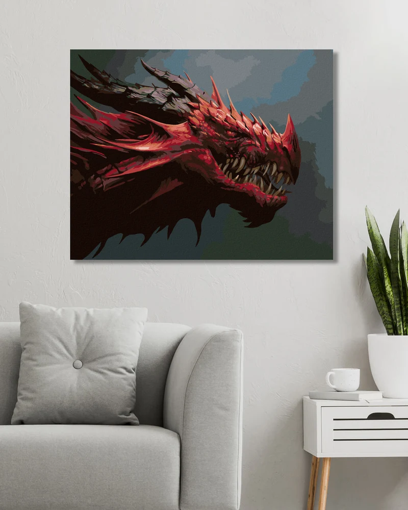 Diamond painting - ROTER DRACHE