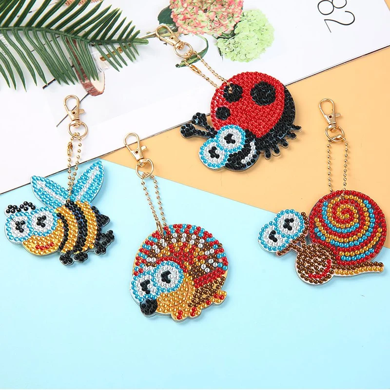 5D Diamond Painting Anhänger Insekten 4st Set
