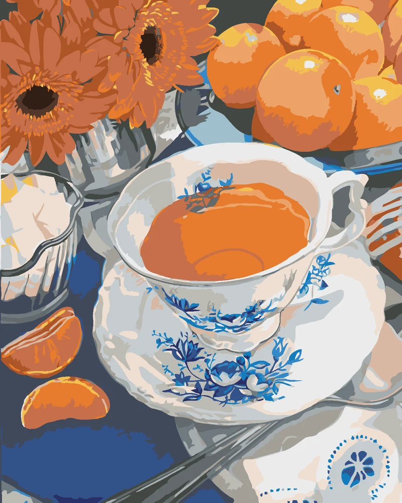 Diamond painting - TEE MIT ORANGEN (MARDELL SCHUSTER)