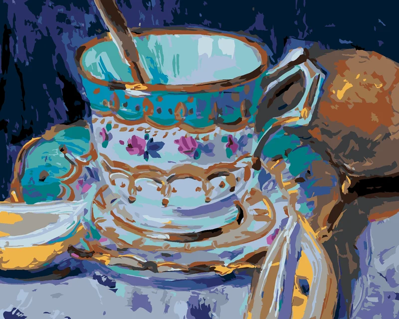 Diamond painting - TEE IN EINER BEMALTEN TASSE
