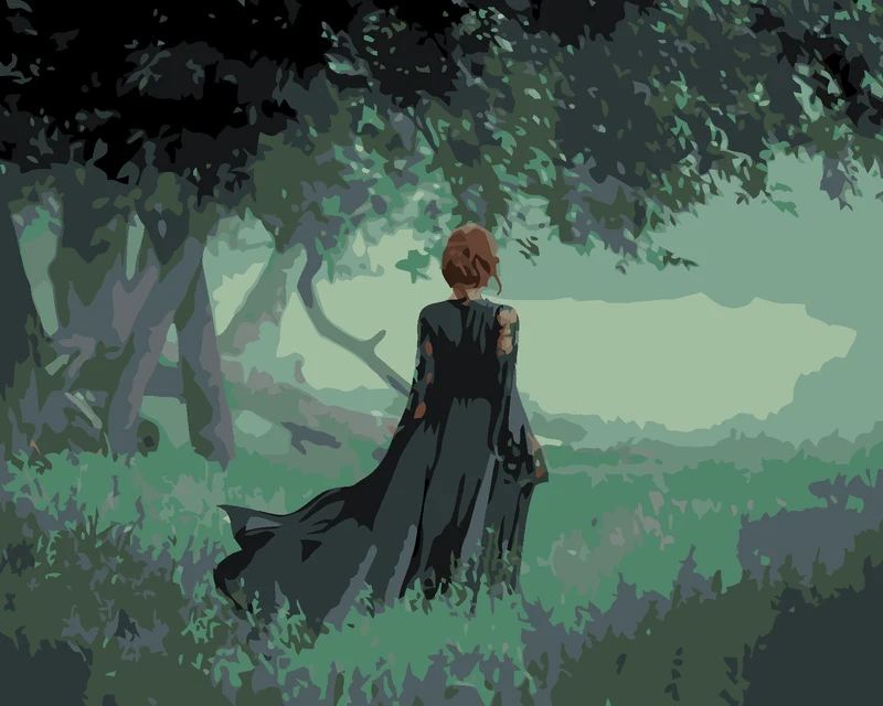 Diamond painting - HEXE AM RANDE EINES DUNKLEN WALDES
