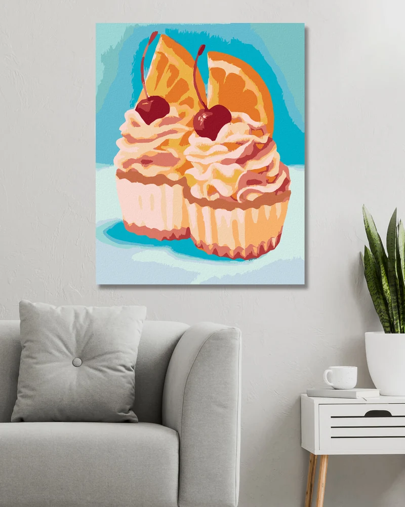 Diamond painting - CUPCAKE MIT ORANGE UND KIRSCHE (MYROSLAVA VOLOSCHUK)