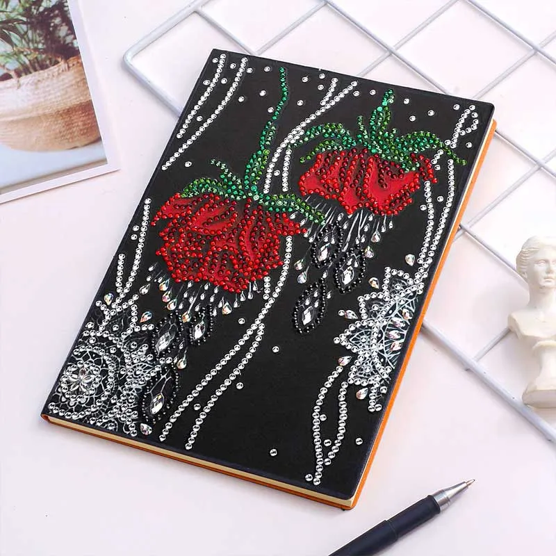 5D Diamond Painting Notizbuch – Rosen der Nacht