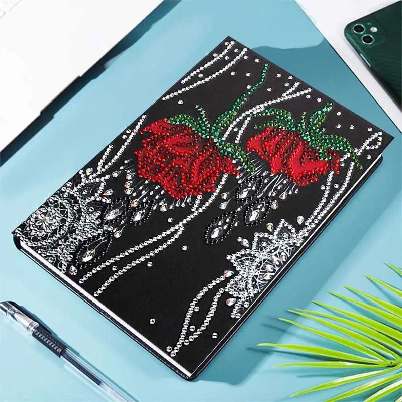 5D Diamond Painting Notizbuch – Rosen der Nacht