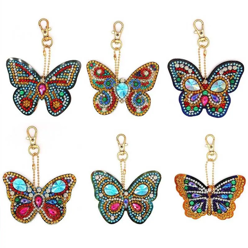 Diamond Painting Anhänger Schmetterlinge 6st Set
