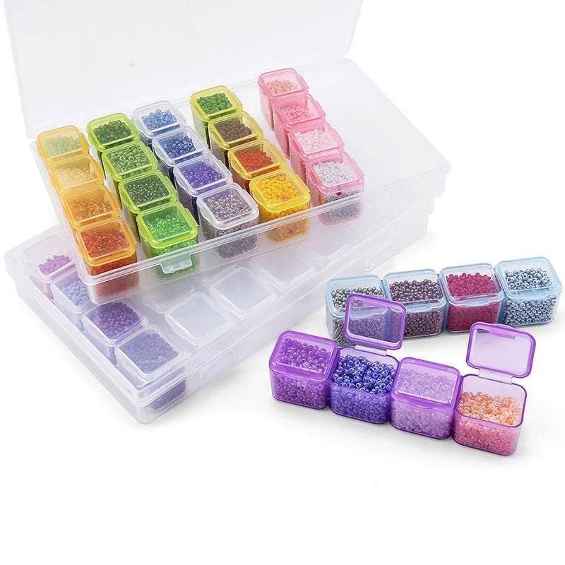 Diamond Painting L Aufbewahrungsbox mit 28 Fächer farbig Zubehör