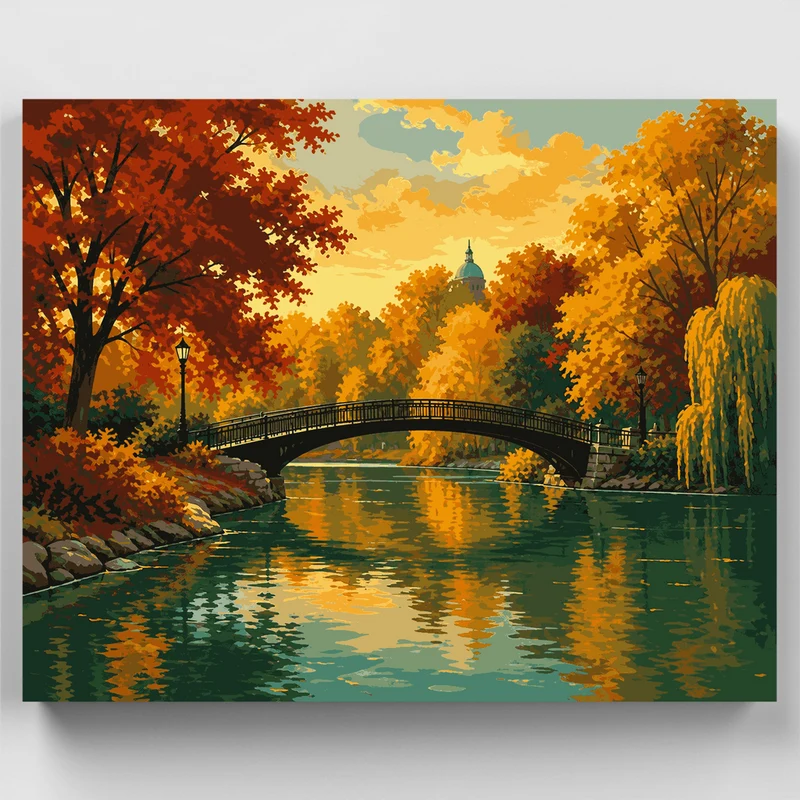 Parc La Fontaine Bridge - Paint by Numbers Kit