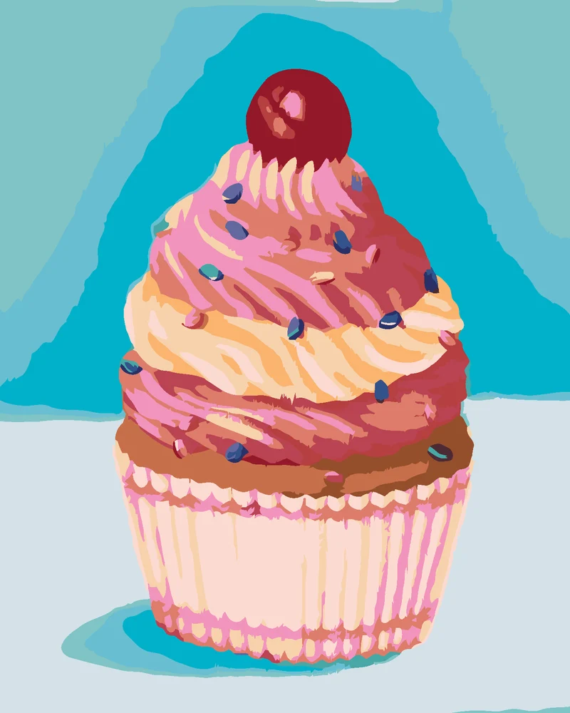 Diamond painting - CUPCAKE MIT ROSA CREME (MYROSLAVA VOLOSCHUK)