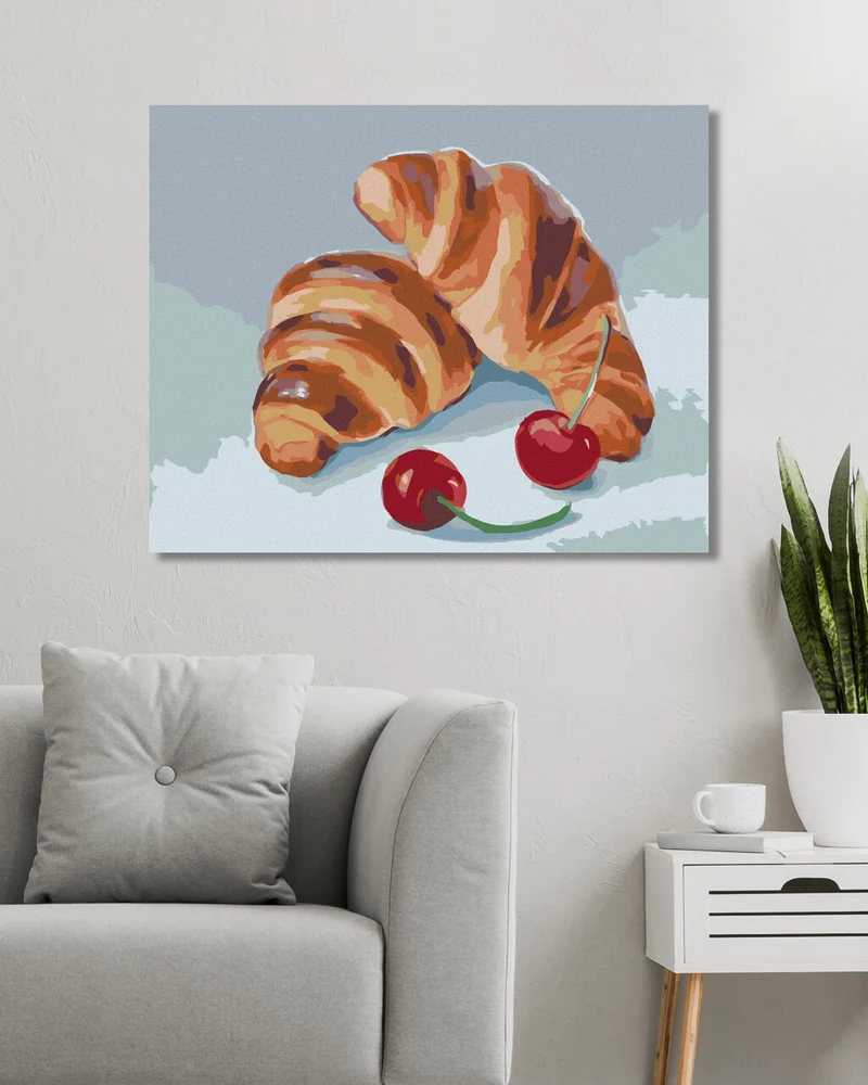 Diamond painting - CROISSANT UND KIRSCHEN (MYROSLAVA VOLOSCHUK)