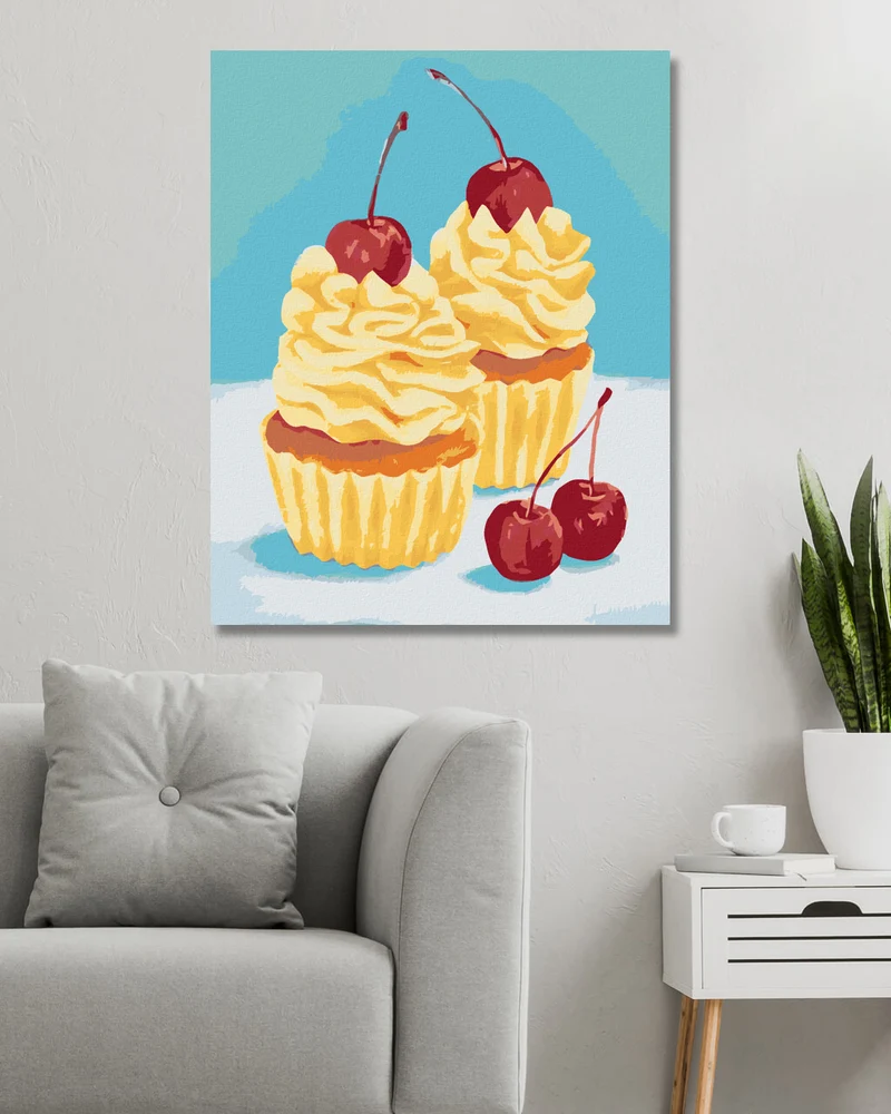 Diamond painting - CUPCAKES MIT VANILLECREME (MYROSLAVA VOLOSCHUK)