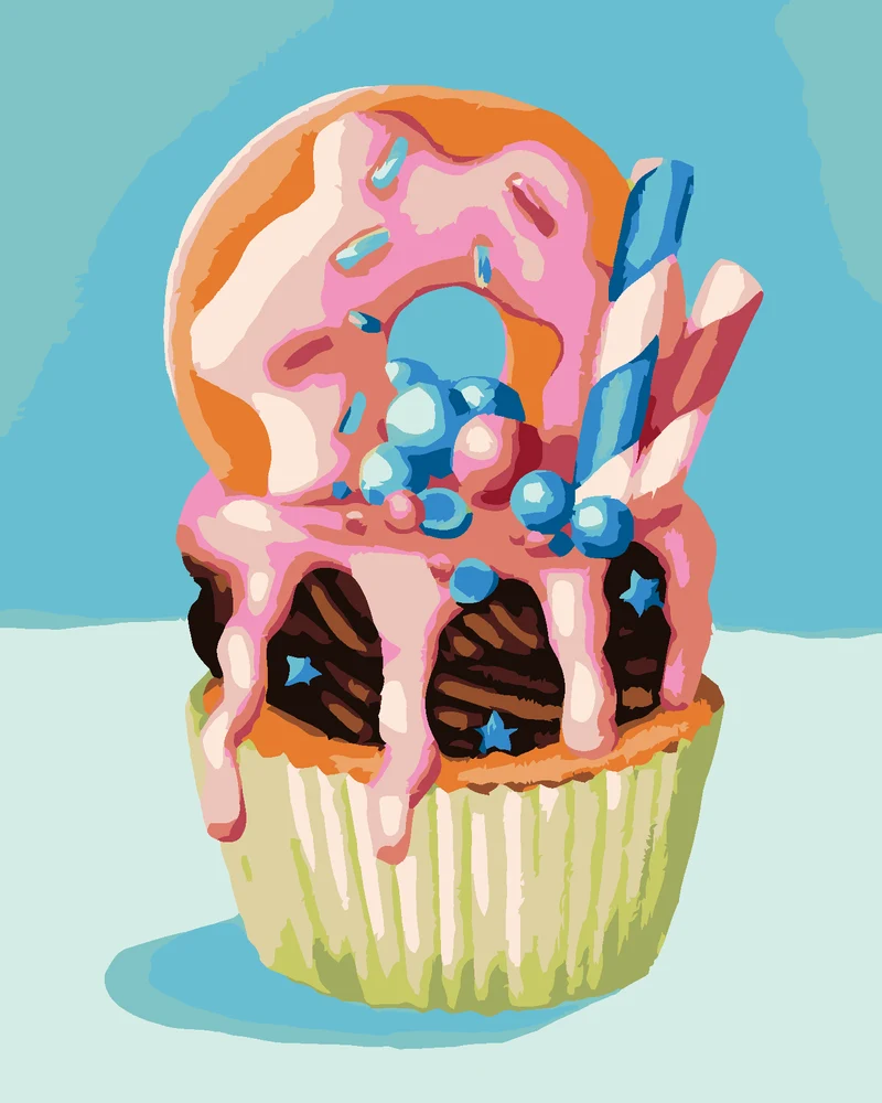Diamond painting - CUPCAKE MIT DONUT (MYROSLAVA VOLOSCHUK)