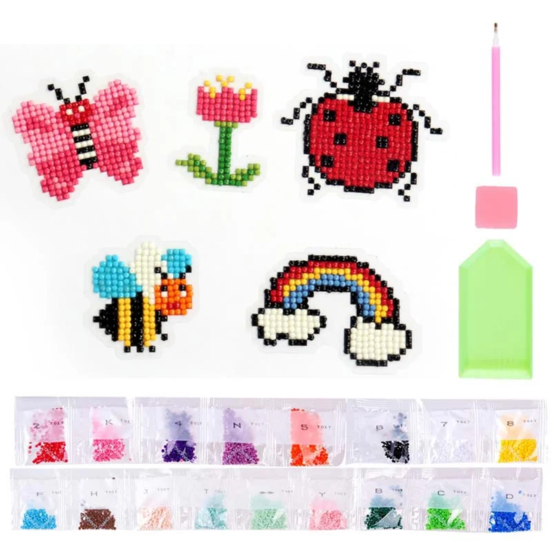 5D Diamond Painting Sticker Set Farbige Natur für Kinder