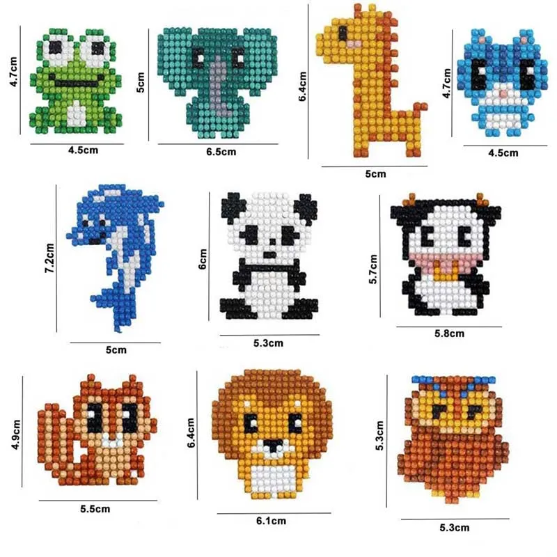 5D Diamond Painting Sticker Set Tiere für Kinder
