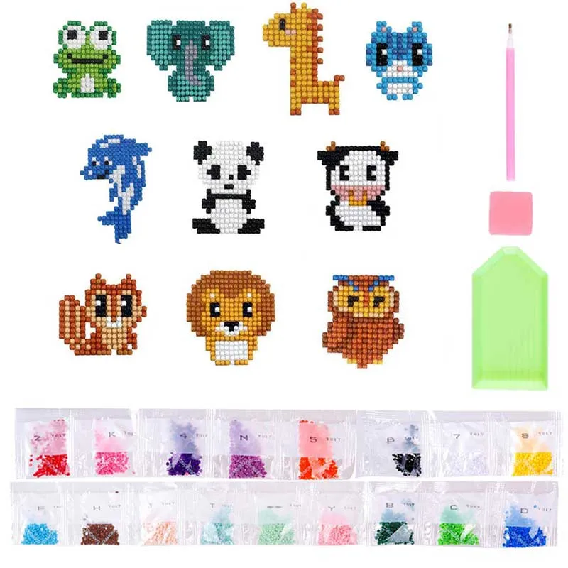 5D Diamond Painting Sticker Set Tiere für Kinder