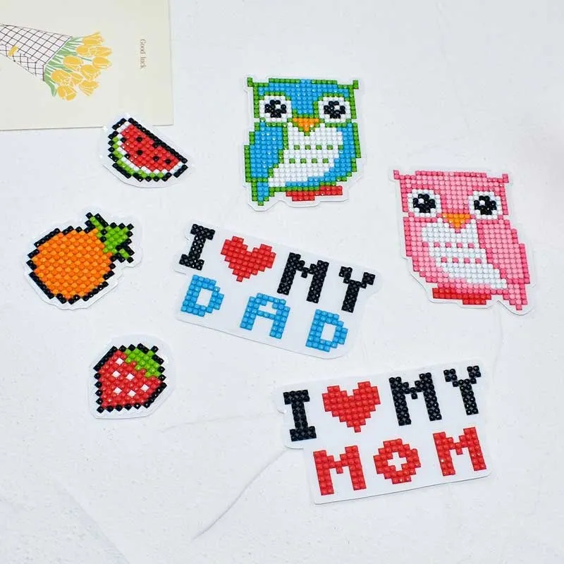 5D Diamond Painting Sticker Set I Love Mom and Dad für Kinder